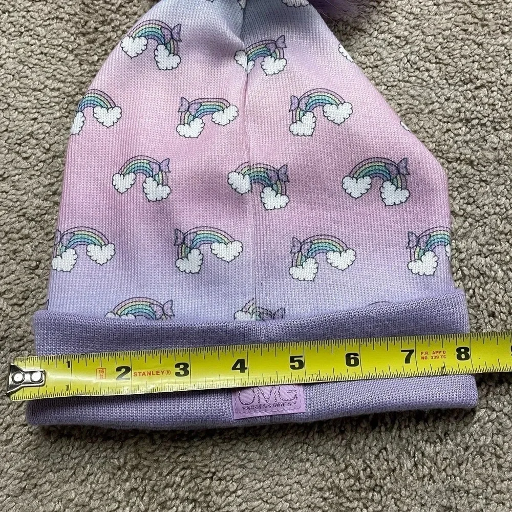 OMG Accessories Rainbow Dream Pom Pom Beanie